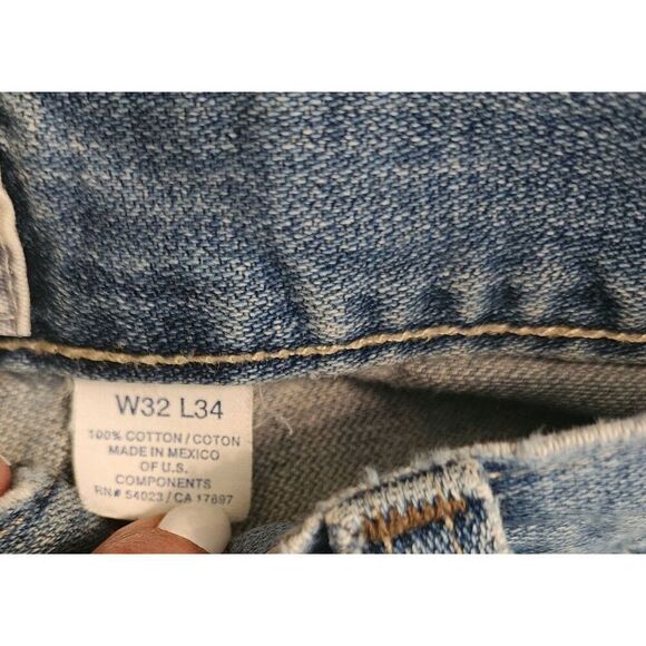 Vintage 90s Old Navy Wide Leg Painters Jeans Pink Daisy Applique Womens 32 Blue - Picture 5 of 6